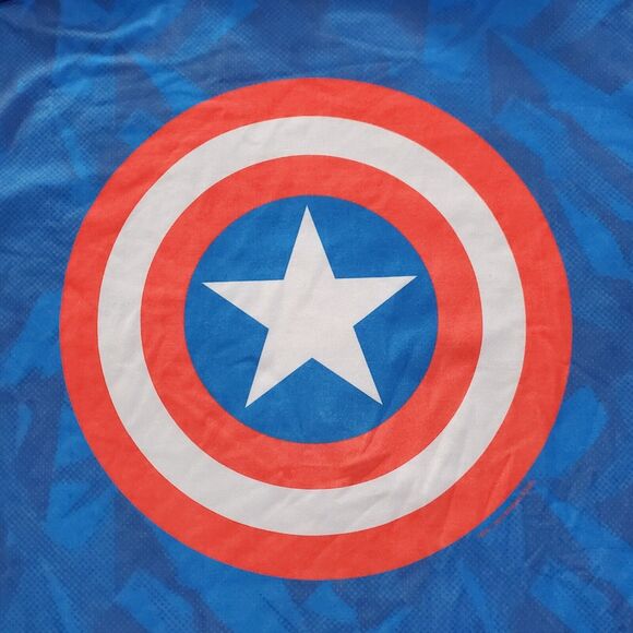 Under Armour shirt Mens Medium Blue Captain America Marvel Compression Gym - Picture 2 of 10